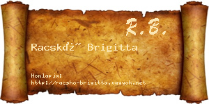 Racskó Brigitta névjegykártya